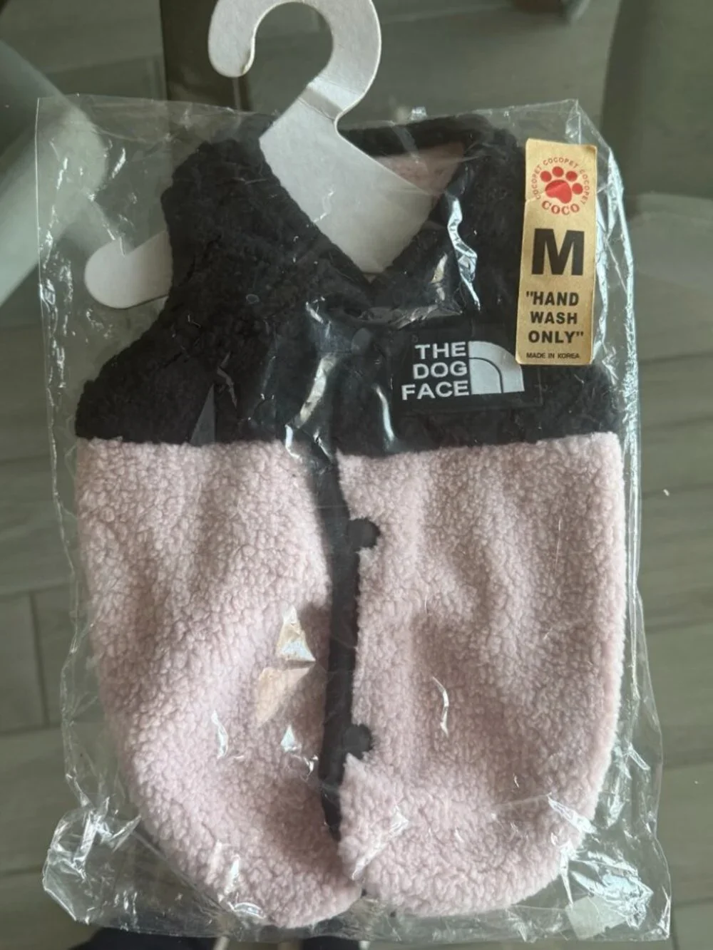 NWT The Dog Face Fleece Vest Jacket - Pink/Black (Size M)